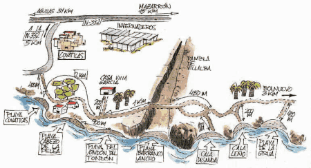 Barranco Ancho playa nudista map